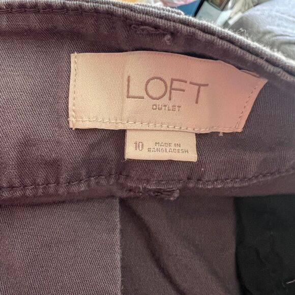 Loft Gray Curvy Straight Crop Pants Size 10 - Picture 5 of 7